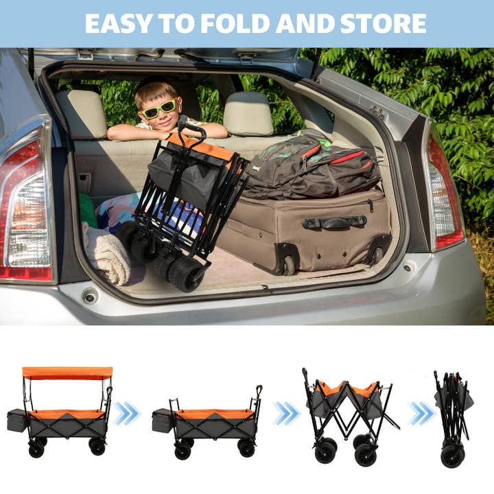 39F Inc. - Wholesale Stroller - Baby - 480Lbs Foldable Wagon with Canopy and All-Terrain Wheels9