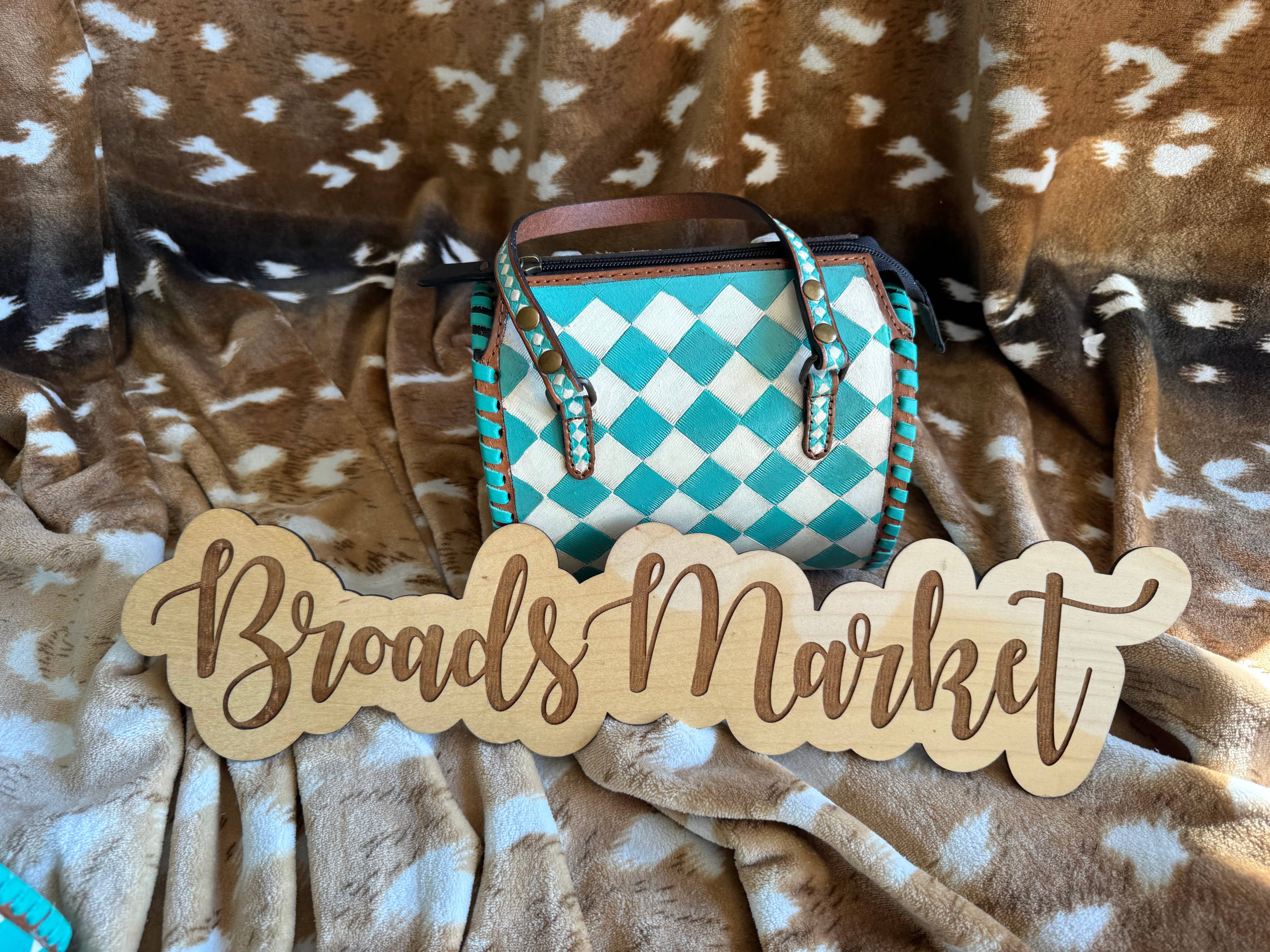 Broads Market - Vente Sac à bandoulière – femme - Sac Rapide à Carreaux Sarcelle0