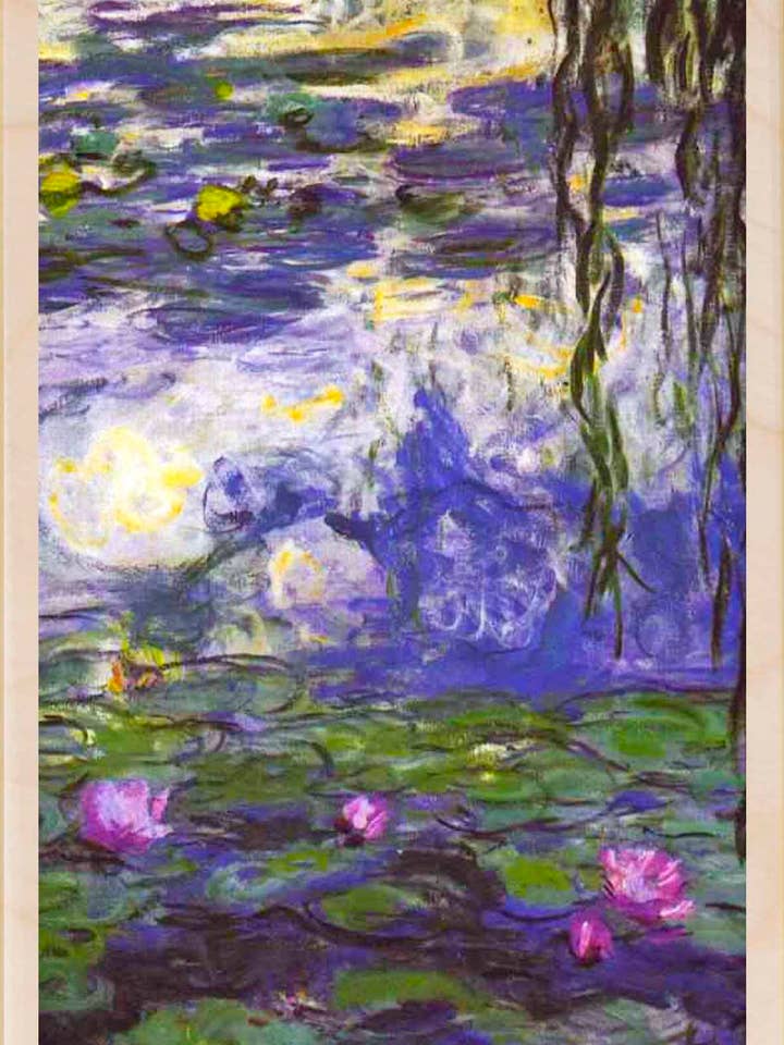 Monet Water Lilies - Eco-friendly cards & magnets for wholesale by THE WOODEN POSTCARD COMPANY