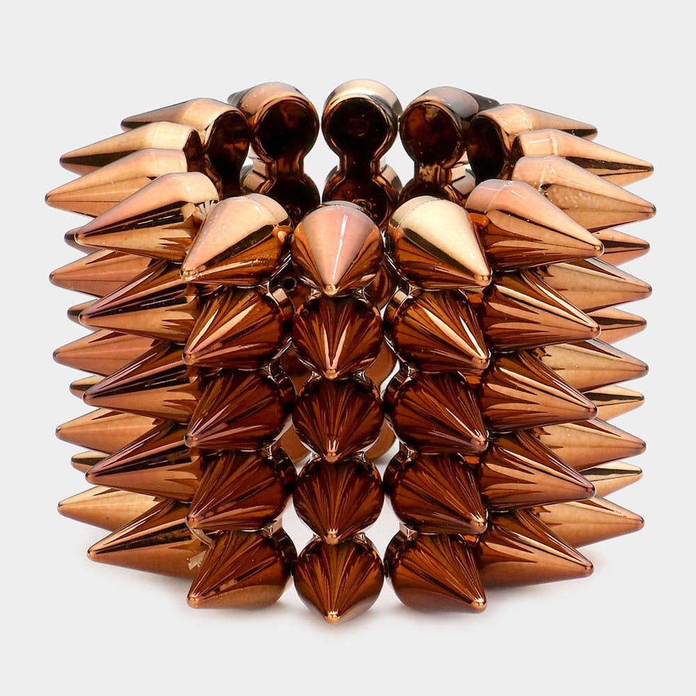 Sensibling Corp. - Wholesale Bangle Bracelet - 5 ROW SPIKE STUD STRETCHABLE BRACELET2