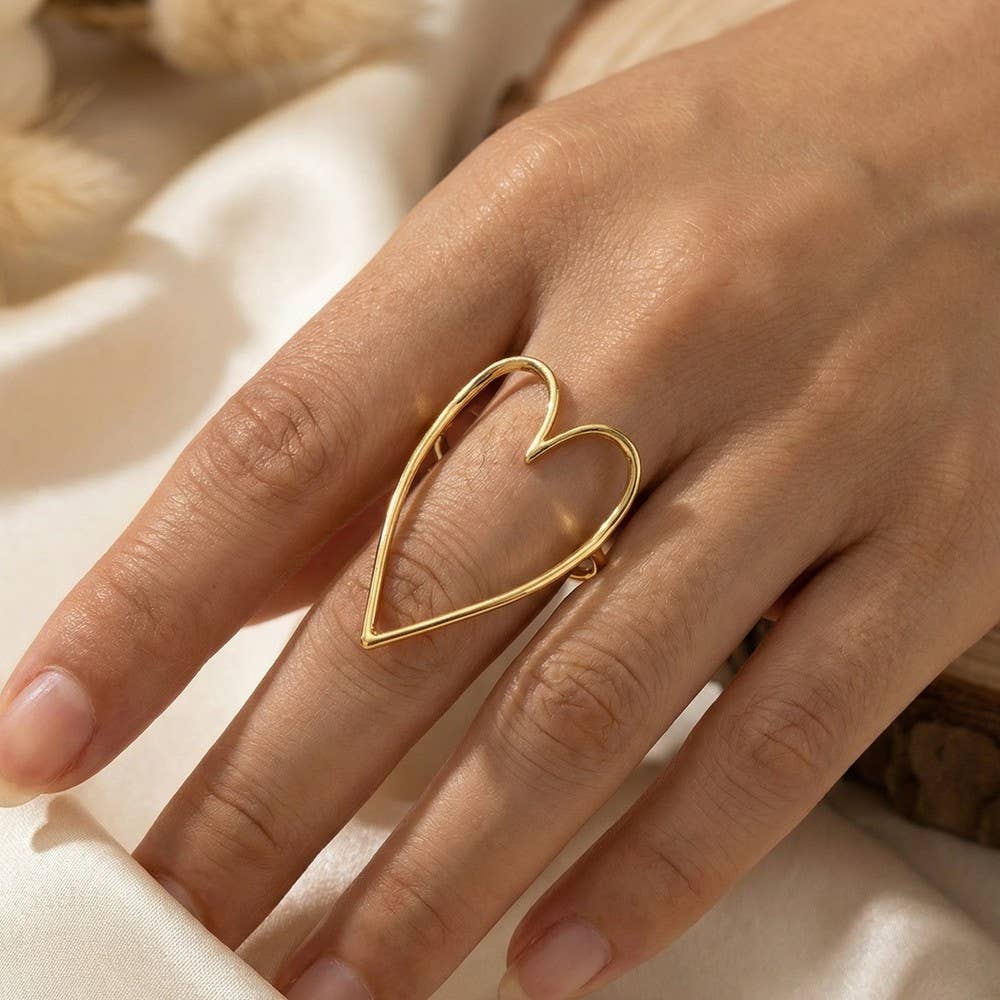 Anarchy Street – wholesale Band/Stackad Ring – Ring med utskuret hjärta