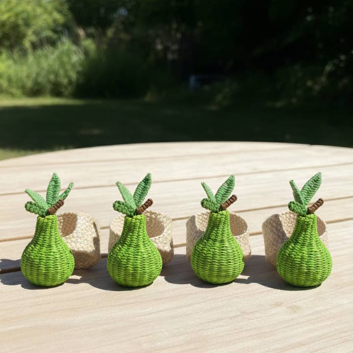 Grape Handwoven Iraca Charm Set Pack of 4 for wholesale by Macondo Forever