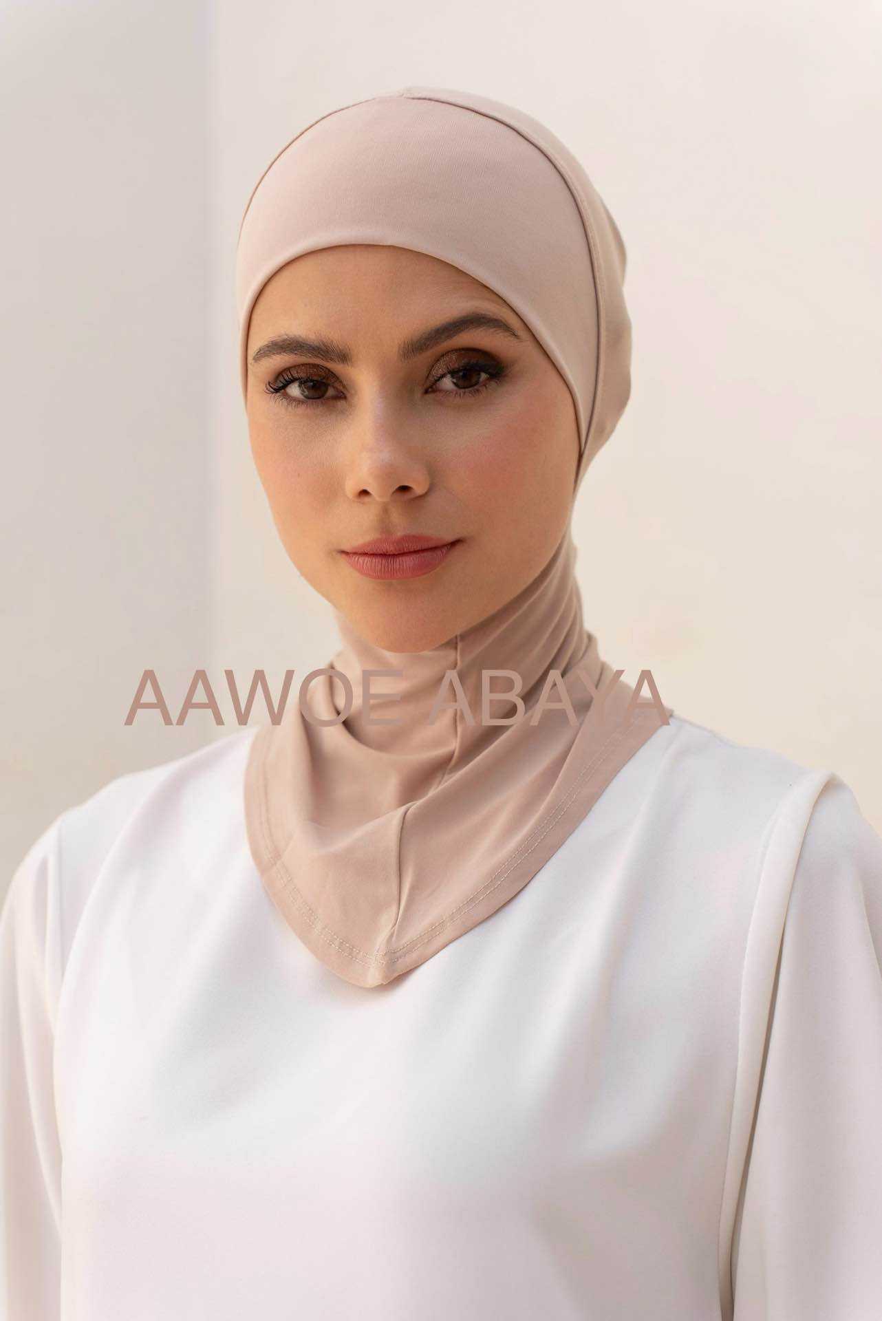 Aawoe Abaya – wholesale Hijab - Dam – Elegant hijabmössa med kaffekant - 228826