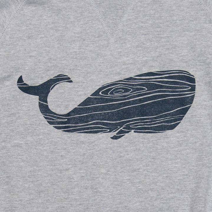 Cinder + Salt - Wholesale Graphic Sweatshirt - Unisex - Wood Grain Whale Unisex French Terry Pullover1