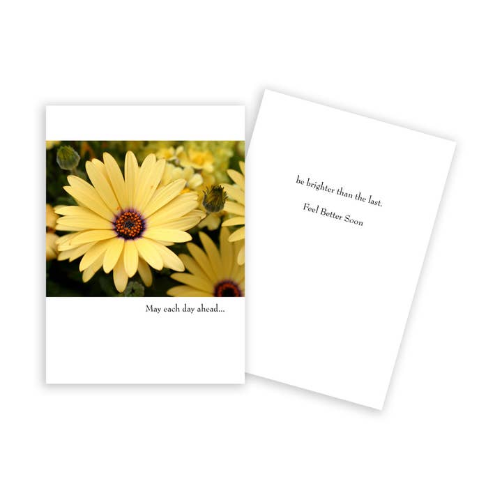 Carte de marguerite jaune Get Well pour la vente par Sun Day Greetings