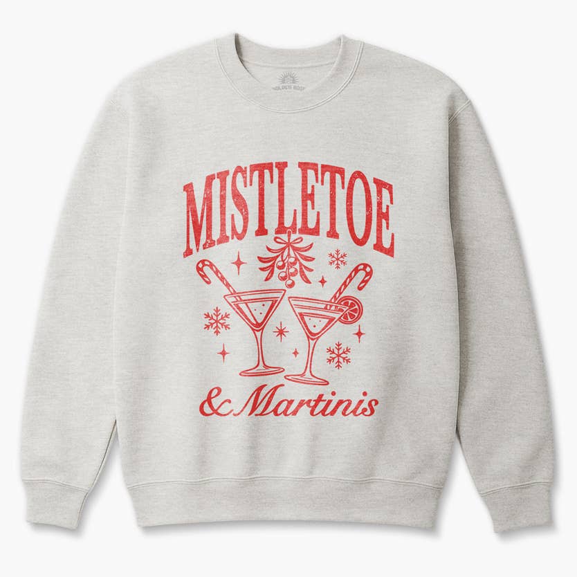 Golden Rose - Wholesale Graphic Sweatshirt - Women's - Mistletoe & Martinis Christmas Sweatshirt – Cozy Retro 3
