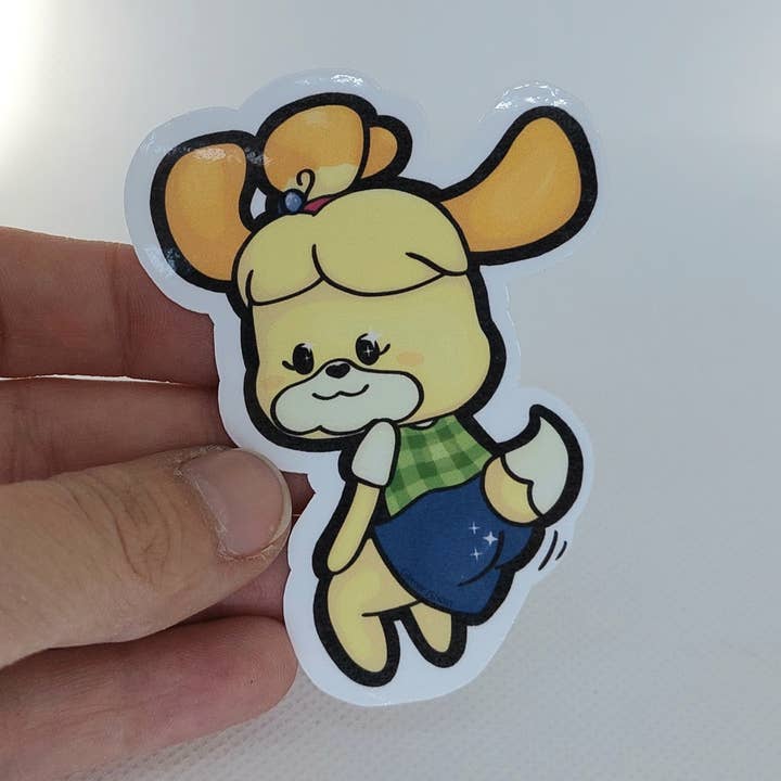 Glitter Ghost Clothing and Accessories - Wholesale Sticker - Fanart - Animal Crossing - Isabelle - 3 inch Sticker