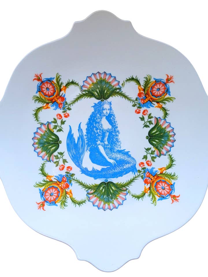 Blå Havfrue | Middagstallerken | Håndemaljeret (Kopi) for engroshandel hos Le Puppet Regime
