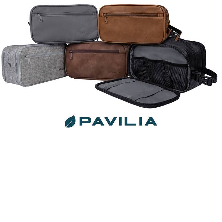 Pavilia - Wholesale Toiletry Bag - Men's - Men's Modern Dopp Kit Toiletry Bag