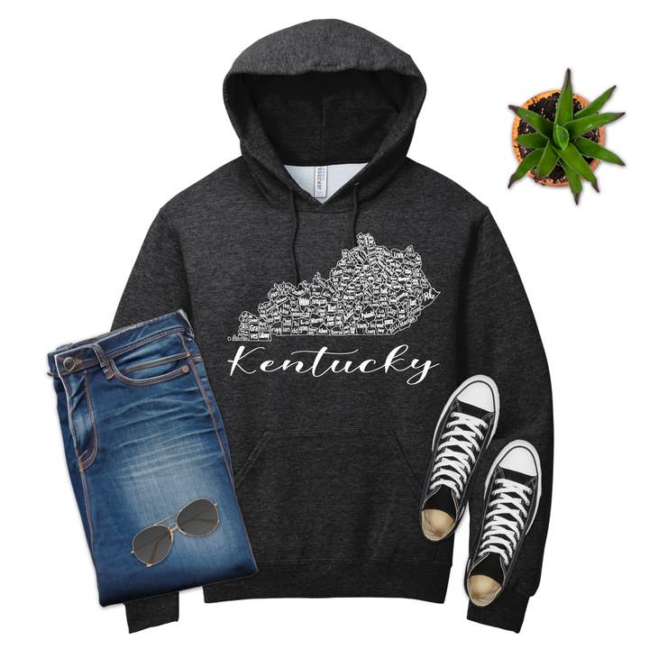 316 Legacy LLC - Wholesale Hoodie - Unisex - Kentucky State County Map Sweatshirt1