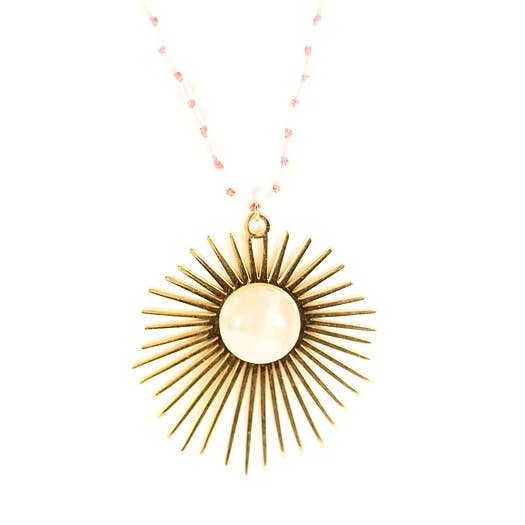 Collier Windstar quartz rose pour la vente par Baroca Bijoux Paris