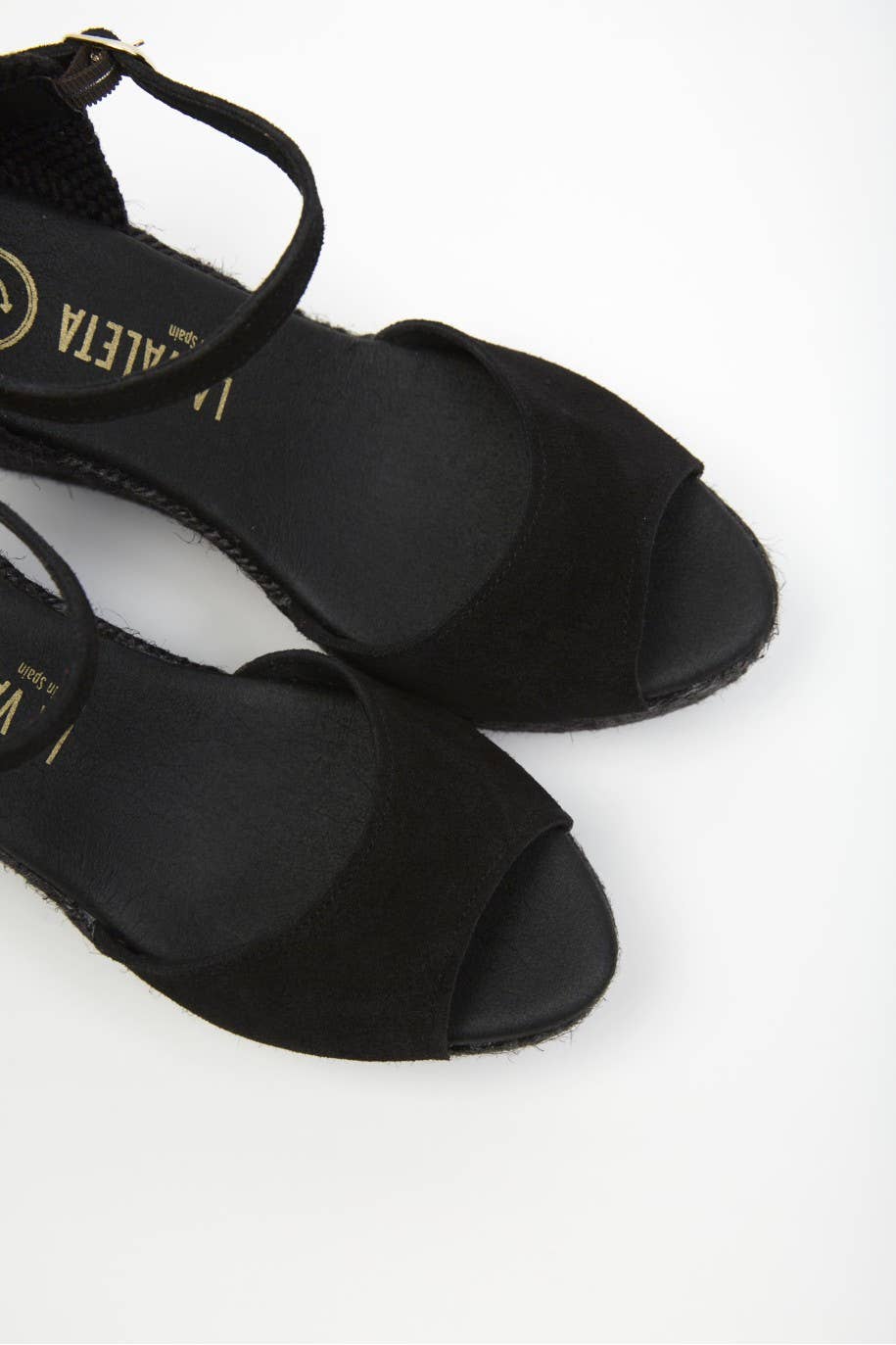 La Valeta Espadrilles-Ibera Factory Shoes slu - Wholesale Lifestyle Sneakers - Women's - Charlene Peep Toe Black | High Black Wedges6