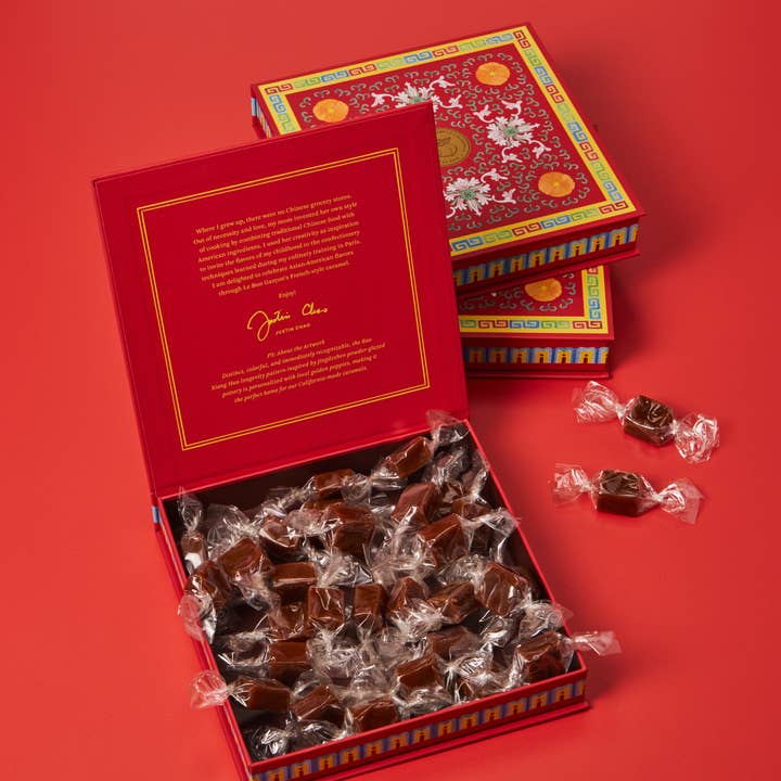 Le Bon Garcon - Caramels - Wholesale Caramel - Dirty Chai Caramels, Red Gift Box 6oz (Tea, Coffee, Spices) 1