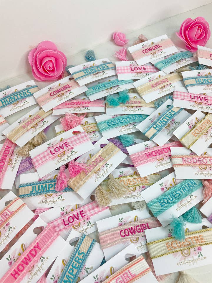 Embroidered Tassel Bracelet / Personalized Bracelet / CUSTOM for wholesale by EstelleJoyLynn, LLC