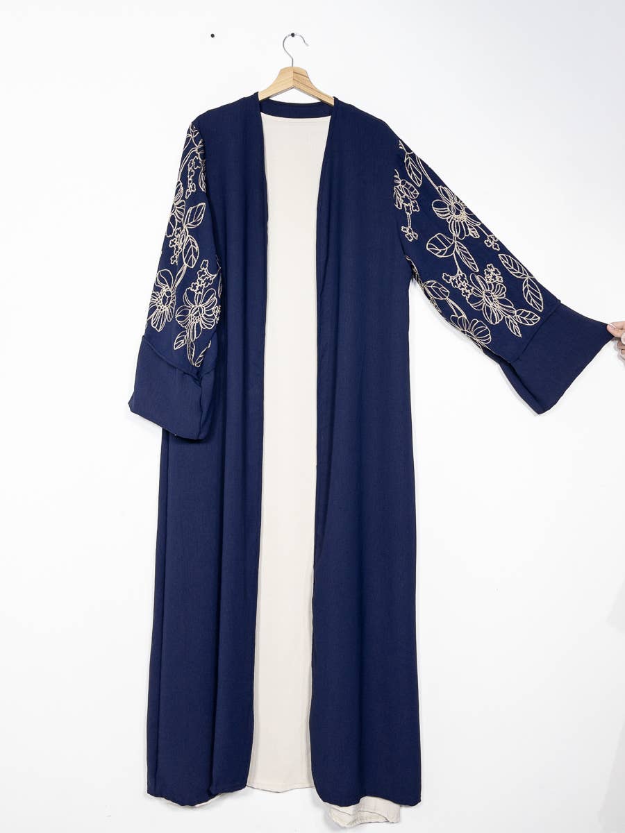 IDEAL OUTFIT – wholesale Top & skirt set – Women's – 2-piece set floral embroidery kimono abaya ref:en2511jazz19