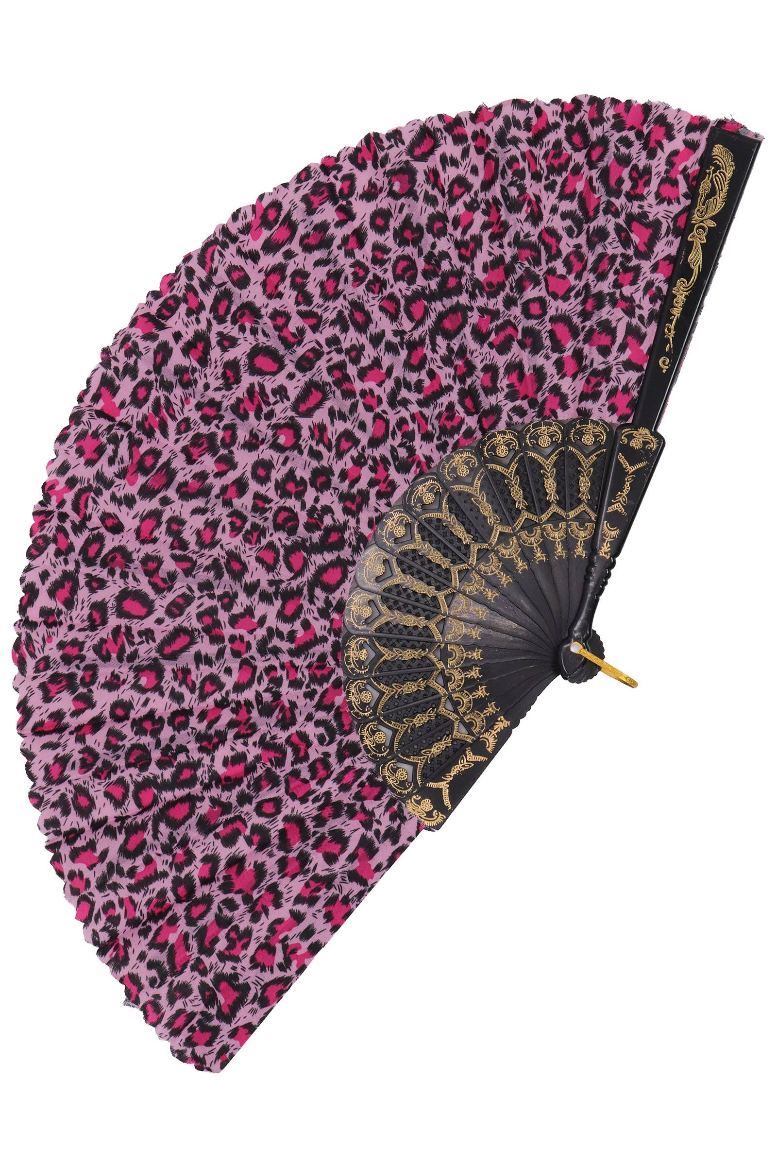 ASSORTED Exotic Leopard Black Hand-held Folding Fan for wholesale on Faire5