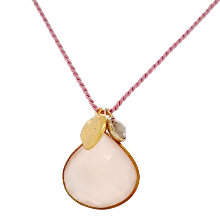 PearlGem Designs - Wholesale Pendant/charm necklace - Gemma Silk Teardrop Gemstone Necklace5