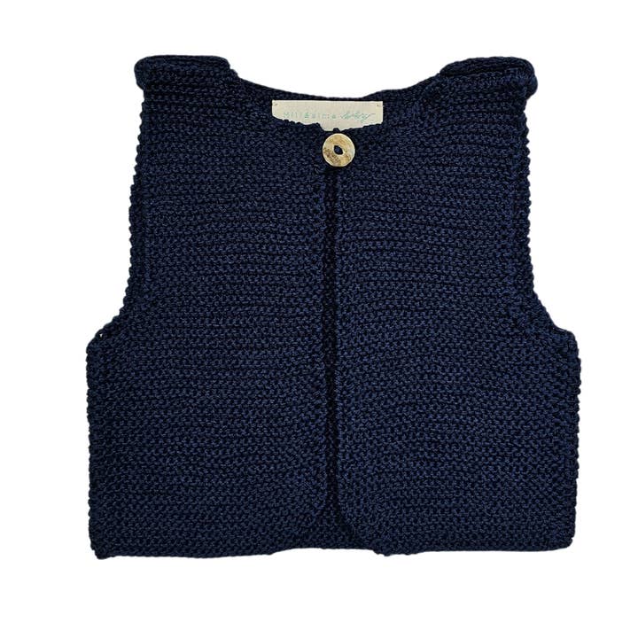 ATTICUS 'Pima Cotton' Vest - Indigo Blue for wholesale by Millesime Baby