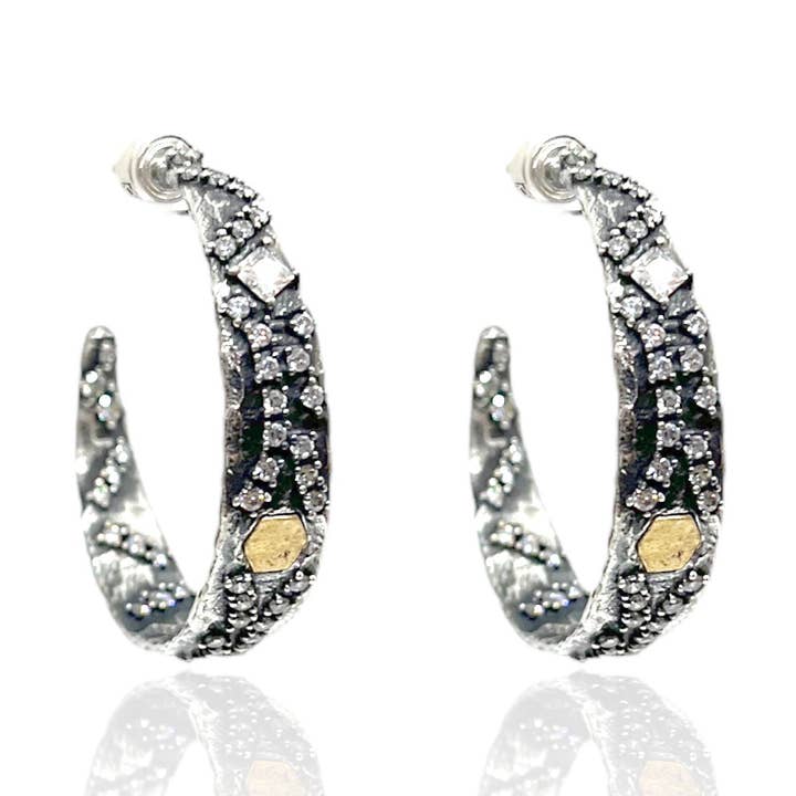 COSA HOOP VINTAGE IN ARGENTO per la vendita all'ingrosso da parte di TAT2 DESIGNS