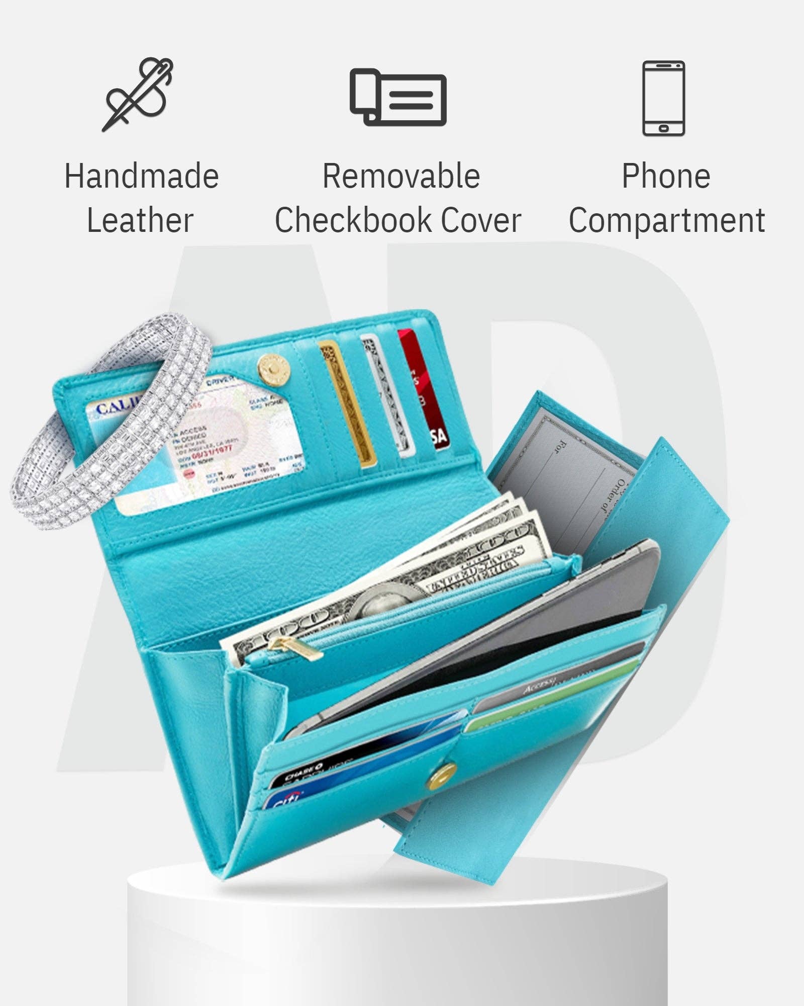 Access Denied Accessories - Wholesale Wallet - Women's - Accordion Clutch Wallet for Women Removable Checkbook Holder21