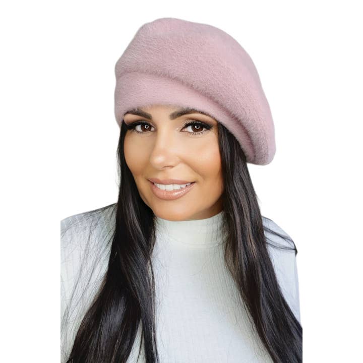 M BY FLECHET - Wholesale Baret - Dames - Gebreide baret met pluizig effect en MF-speld - 2H2693