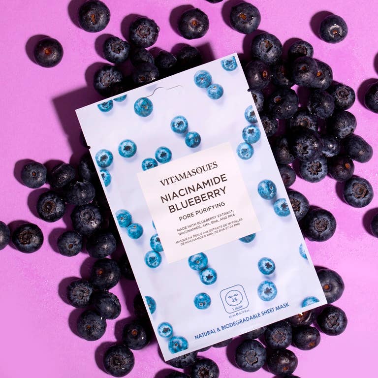 Vitamasques US - Wholesale Skincare Face Mask - Niacinamide Blueberry Face Sheet Mask5