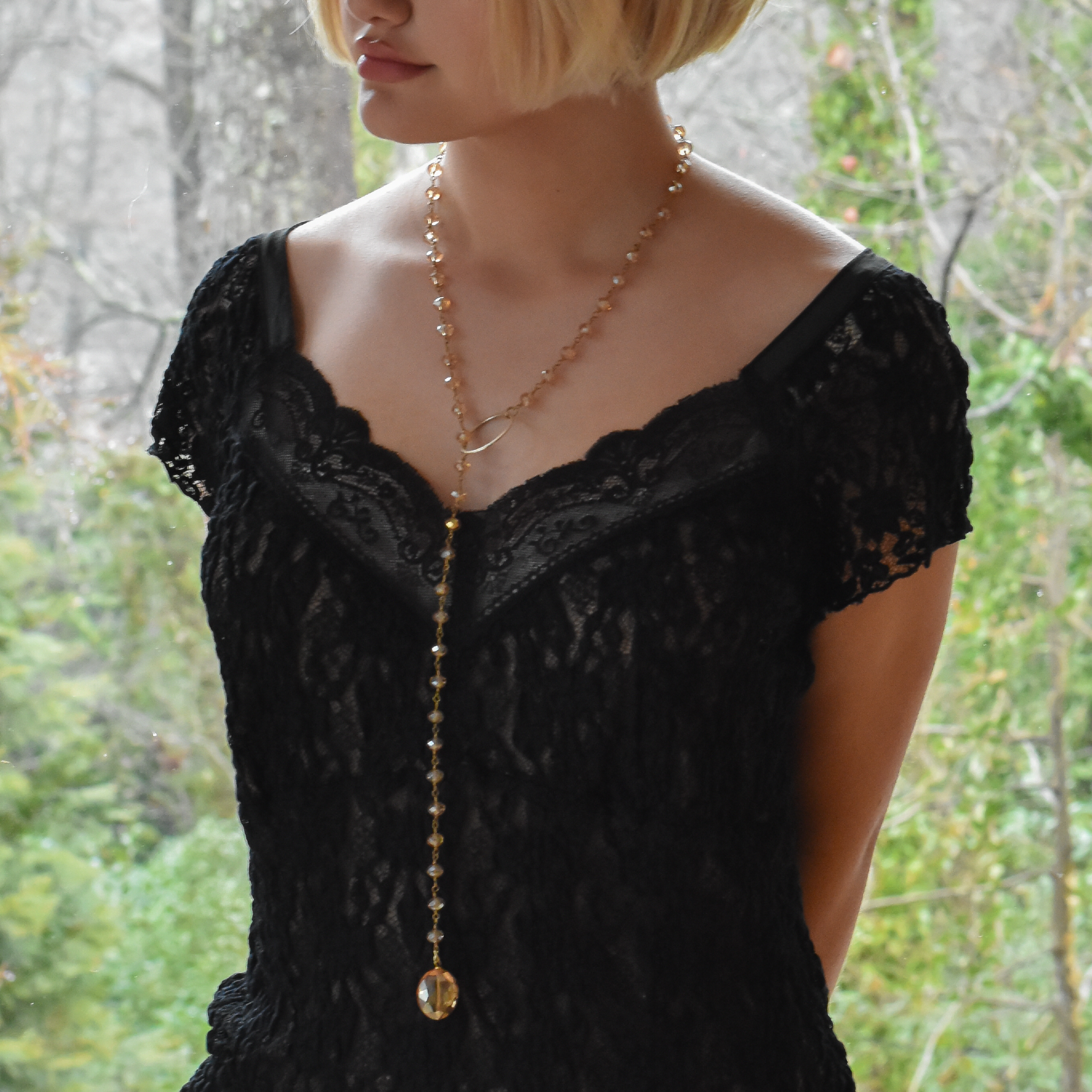 ali & bird jewelry - Vendita all'ingrosso Collana a Y - Lariat in cristallo di pesca2