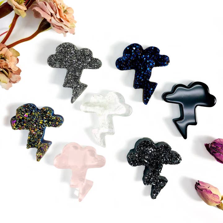 Crystal Gemstone Cloud and Lightening Cabochon (RK34B13) for wholesale by Rock Paradise