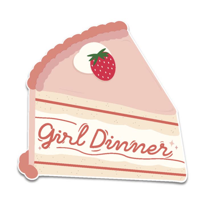 Girl Dinner Cake Slice Sticker for wholesale by The Franki Hanke