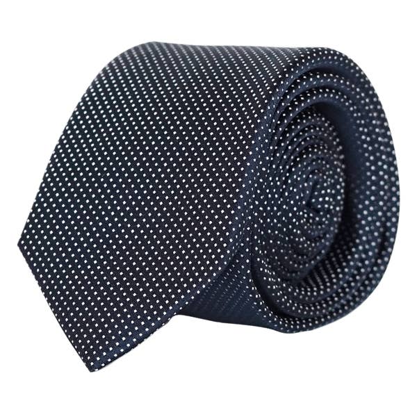 Cravate marine en soie italienne faite à la main Skinny - Noir pour la vente par COCHIC