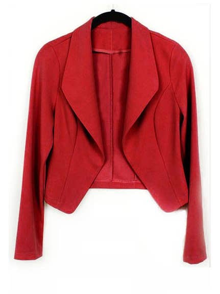 A2102-Solid Long Sleeve Blazer for wholesale by April Moon