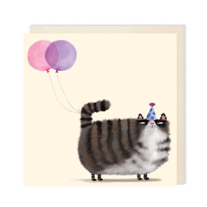 Grumpy Cat Balloner Fødselsdagskort | Kattefødselsdagskort for engroshandel hos Charley Rabbit Cards