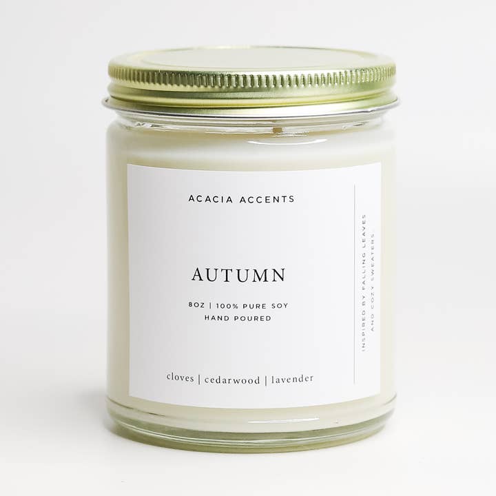 Autumn | Minimal Candle | 8oz Soy Candle for wholesale by Acacia Accents