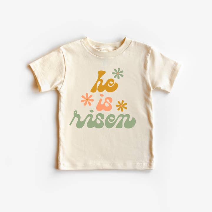 Benny & Ray Apparel - Wholesale Screen Printed T-Shirt - Kids - He is Risen Toddler and Youth Easter Shirt