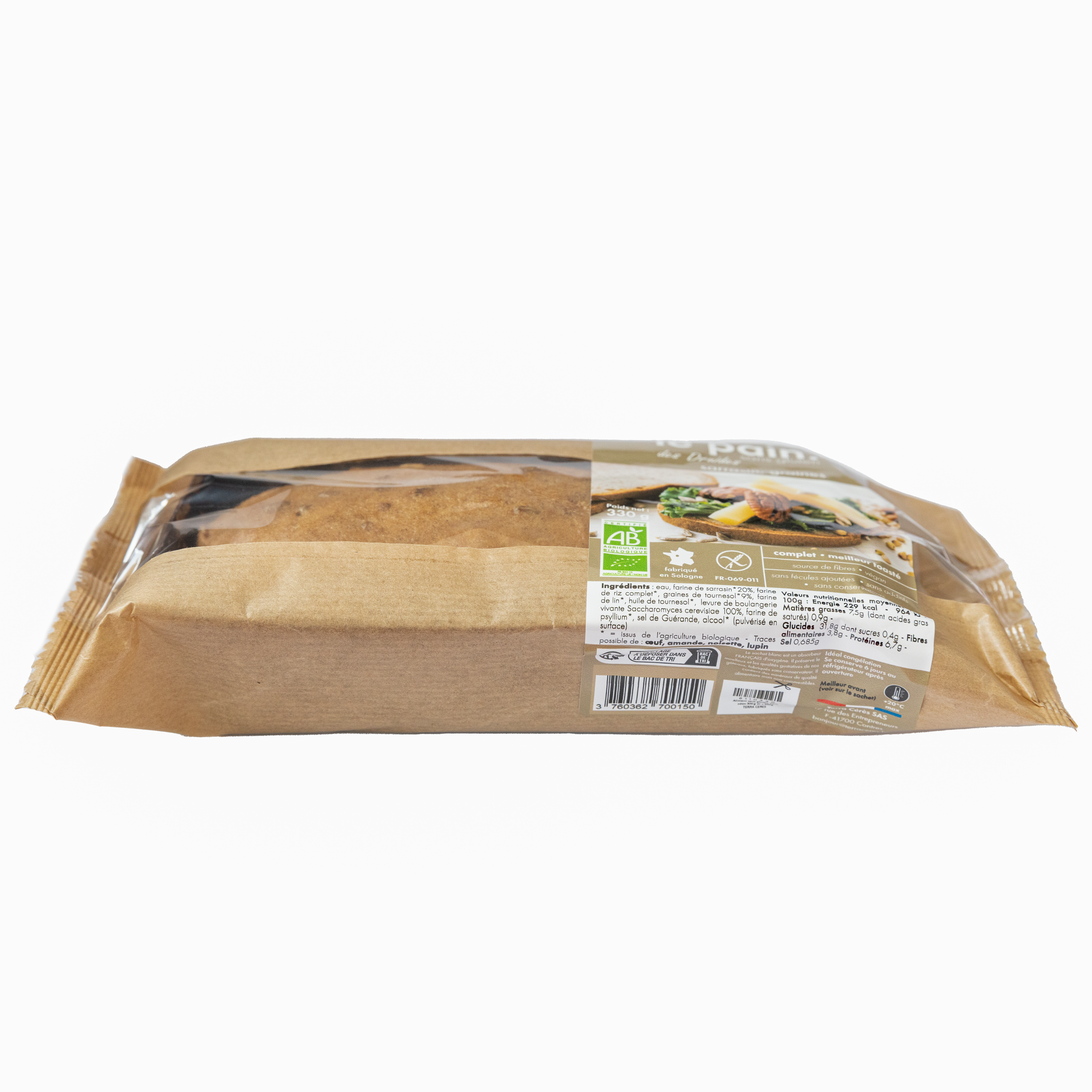 Terra Ceres - Wholesale Bread/Tortilla - The Druids' Gluten-Free Bread (Buckwheat Seeds) 330g2