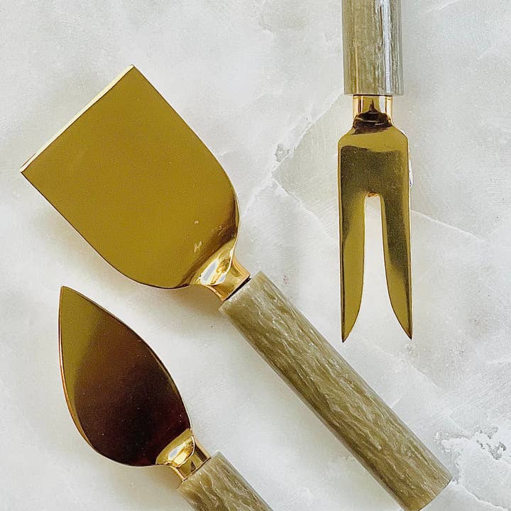 Tiramisu - Wholesale Cheese spreader - Brown Resin & Steel Cheese Tools1