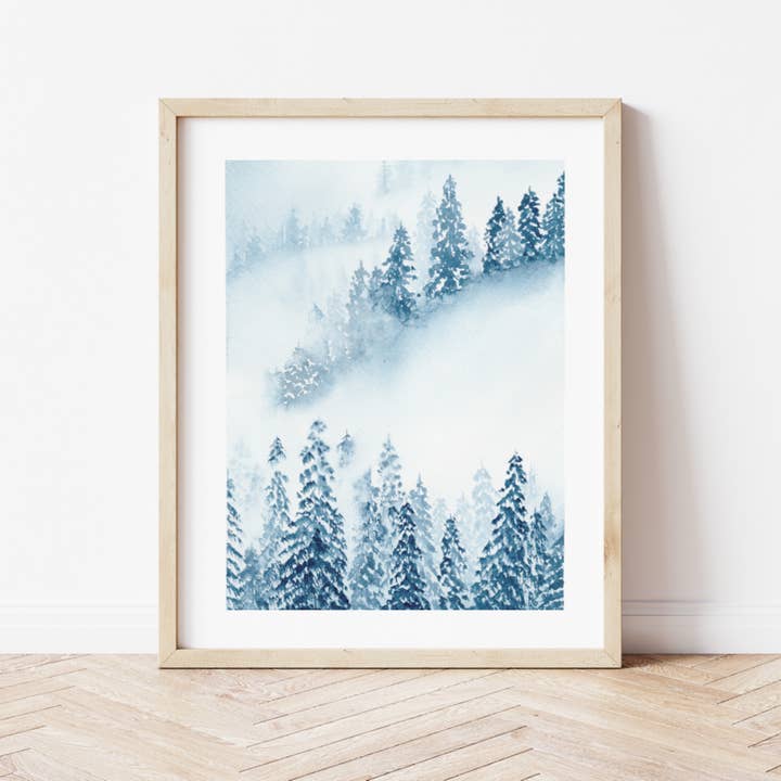 Pine Tree Forest Art Print for wholesale by Pia Chella