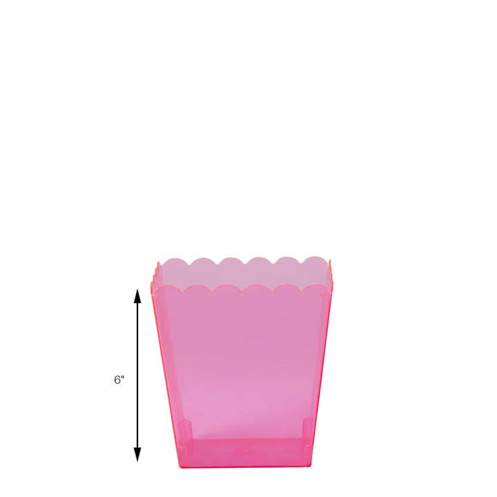 Portofino International Trading, USA - Wholesale Food Storage Container - Plastic Scalloped Container 6" - Pink1