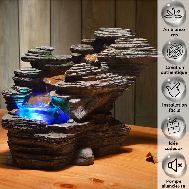 Zen'Arome - Vendita all'ingrosso Decorazione - Fontana decorativa Stile Fiume Naturale Effetto Roccia2