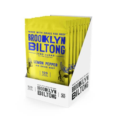 Brooklyn Biltong - Wholesale Jerky - 2oz Grass Fed Biltong Lemon Pepper Sliced Tender Jerky