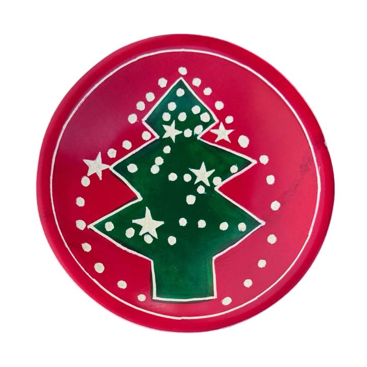 Plato de baratijas navideñas de esteatita - Árbol para venta al por mayor de The Jacaranda Collective