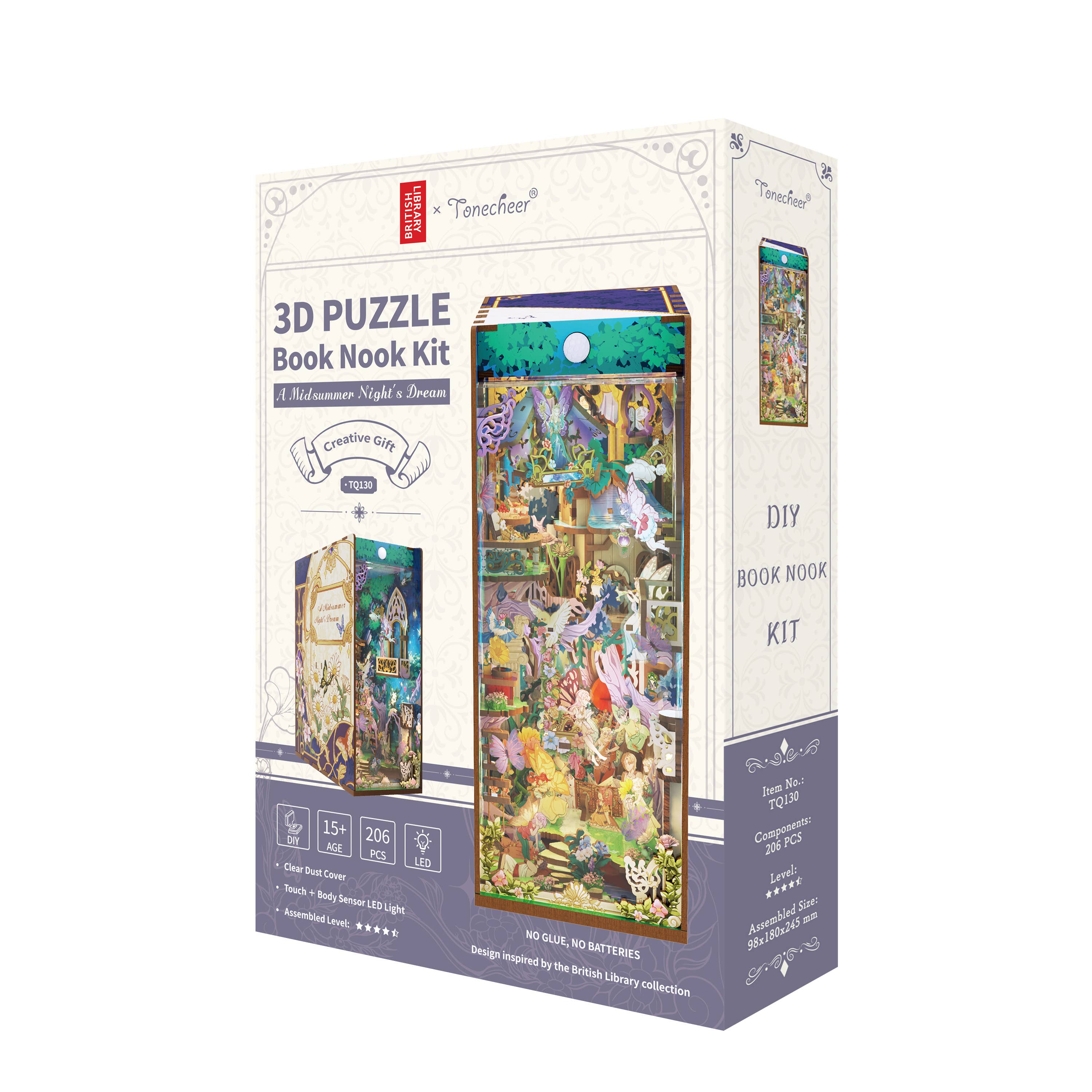 Hands Craft - Vente Puzzle – enfant - Kit de Coin de Livre DIY : Le Songe d'une nuit d'été avec Couverture Anti-poussière8