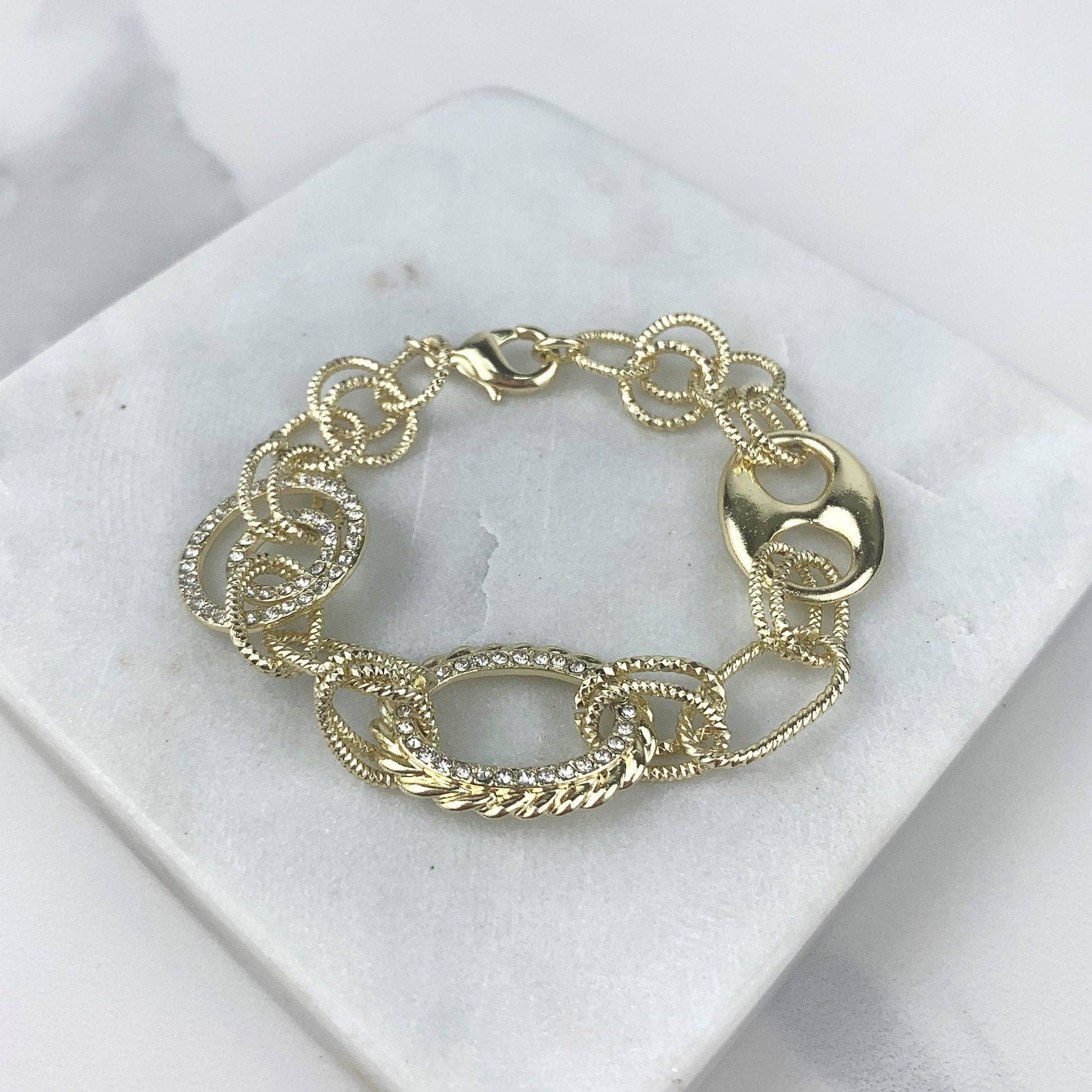 DIJU Jewelry - Wholesale  - 18k Gold Filled Cubic Zirconia Fashion Charms Bracelet Wholesale Jewelry Making Supplies6