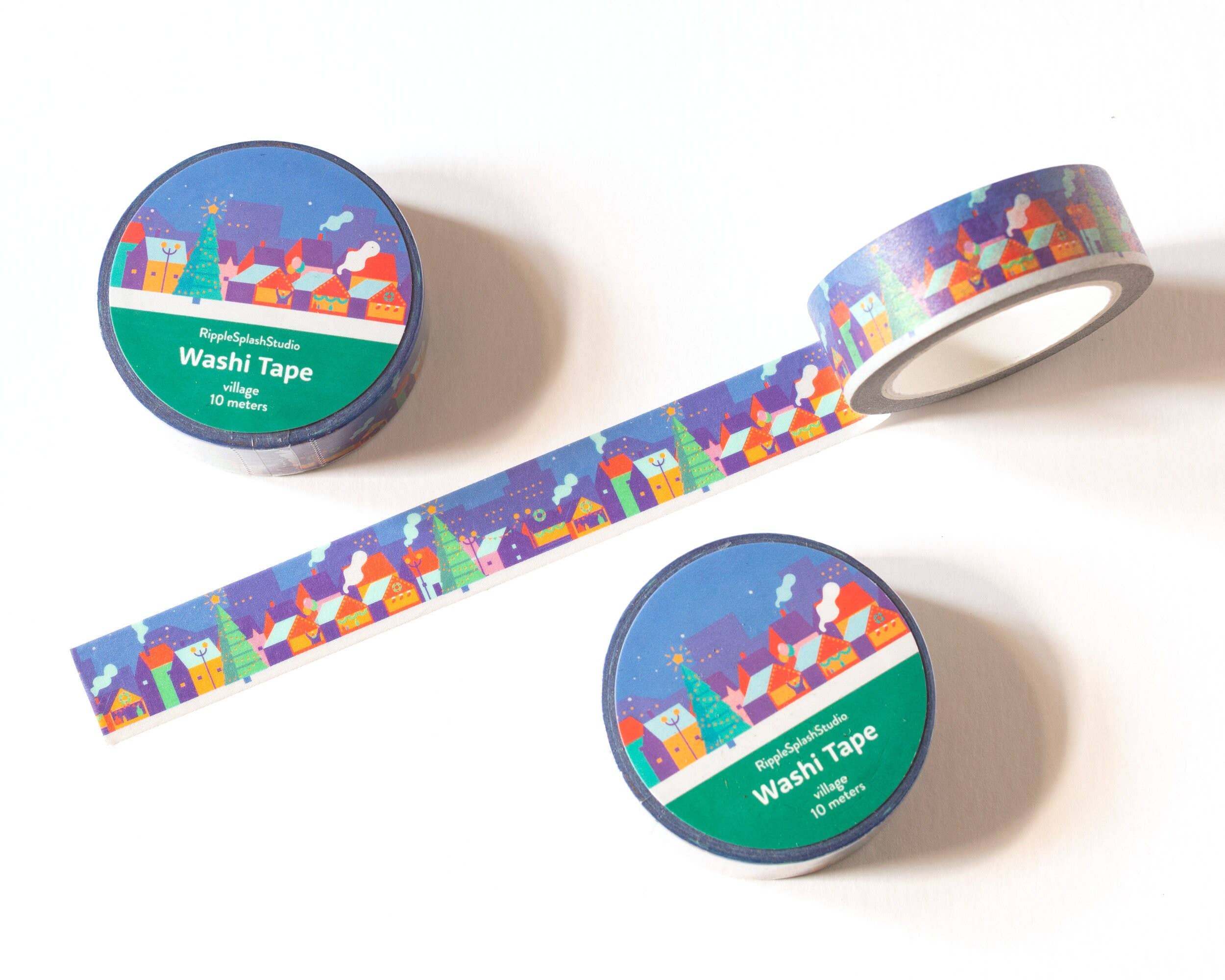 RippleSplash Studio - Vendita all'ingrosso Nastro washi - Nastro adesivo Washi Christmas Village, 15 mm x 10 m4