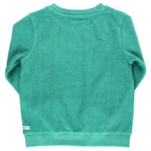 bleu Sweatshirt à col rond en maille éponge bleu océan pour garçons en vente sur Faire2