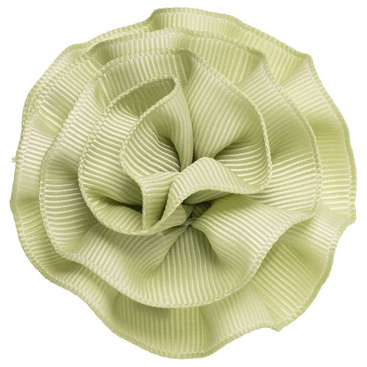 Hair clip with grosgrain rolled flower for wholesale by Siena Hair Accessories