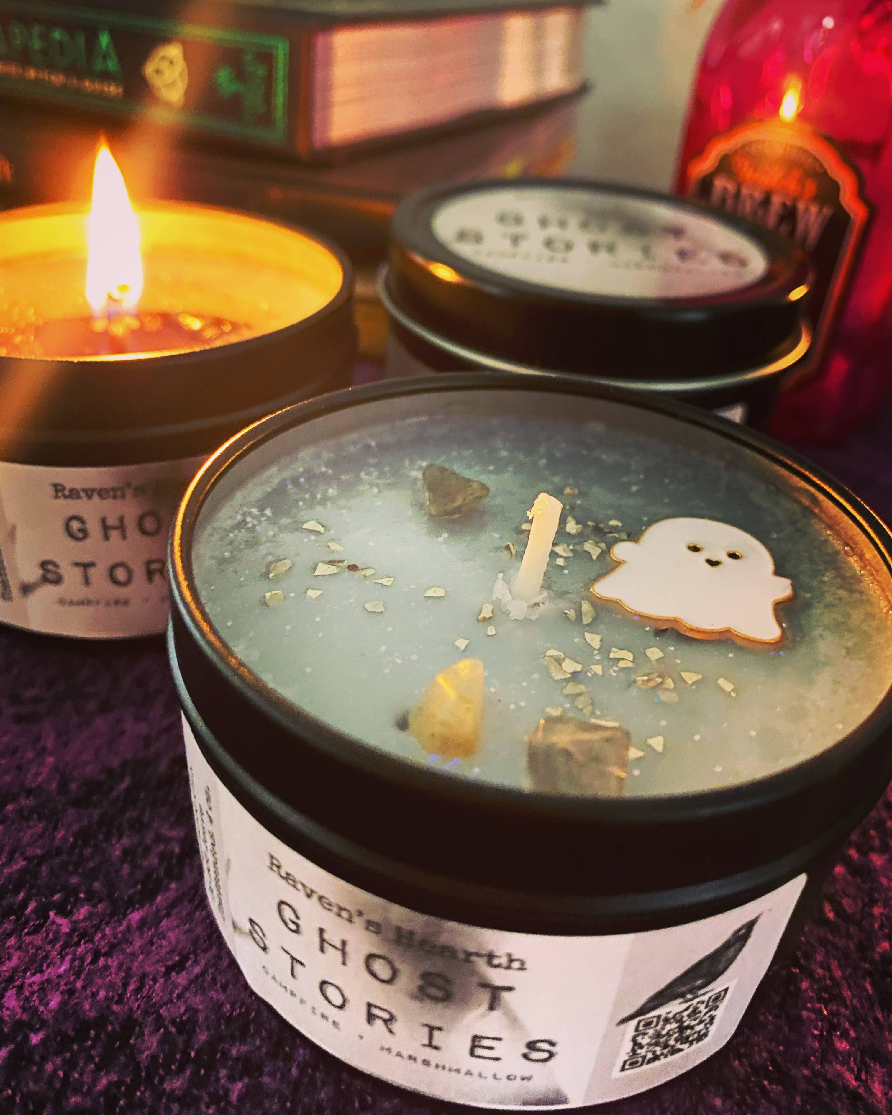 Raven’s Hearth – Vela em jarro/copo por atacado – Vela Histórias de Fantasmas | Aroma de Marshmallow Torrado | Vegan1