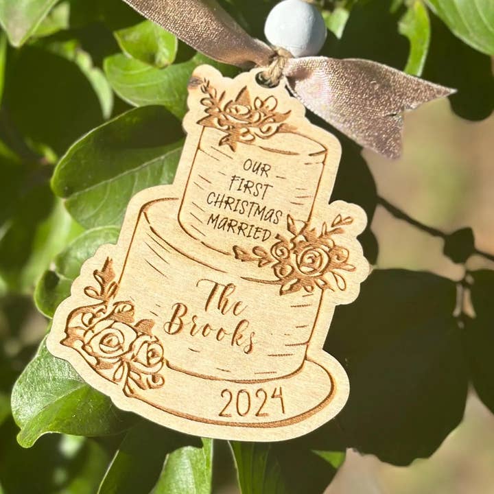 First Christmas married Ornament/ Newlyweds/ wedding gift for wholesale by Two By Two Supply Co.