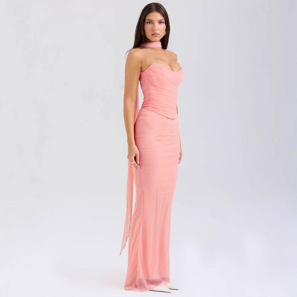 Marayn - Wholesale Hemd- en rokset - Dames - Blauwe Crop Top Rok Set EuroChic Stijl39