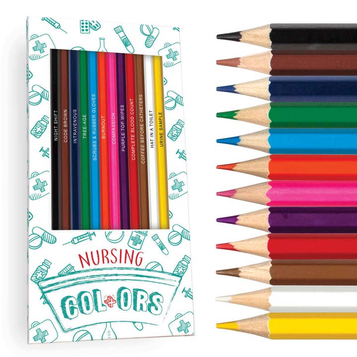 Pop Colors Colored Pencils and Coloring Sheets – wholesale Painting/drawing – Nurse Colors - Nurse Appreciation Colored Pencils